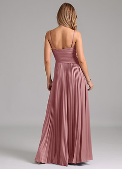 Azazie Vini Bridesmaid Dresses Dusty Rose A-Line Pleated Stretch Satin Dress image6