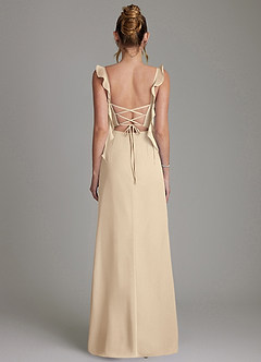 Azazie Jessamine Abiti da Damigella Abito Sirena in Chiffon Corsetto Champagne image7