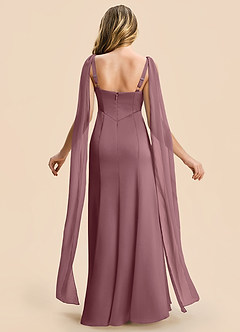 Azazie Chelsea Junior Amethyst Sheath Pleated Stretch Satin Dress image2