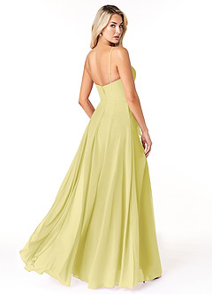 Azazie Emerald Robes de demoiselle d'honneur Robe Trapèze en Mousseline de soie Volant Sorbet Citron image3