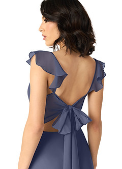 Azazie Everett Bridesmaid Dresses Stormy A-Line V-neck Ruched Chiffon Dress image5