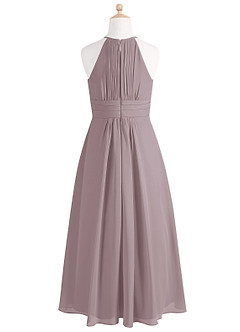 Azazie Bonnie Junior Dusk A-Line Pleated Chiffon Dress image6