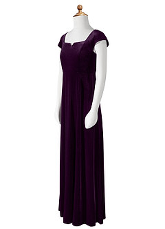 Azazie Gabi Junior Grape A-Line Velvet Dress image10