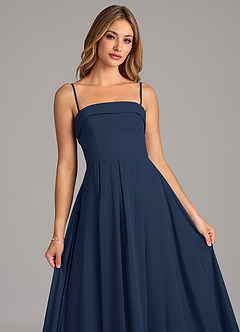Azazie Lucienne Bridesmaid Dresses Dark Navy A-Line Strapless Chiffon Convertible Dress image7