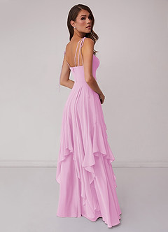 Barbie ♥ Azazie Bridesmaid Dresses V-neck Chiffon Tiered A-line Dress image2