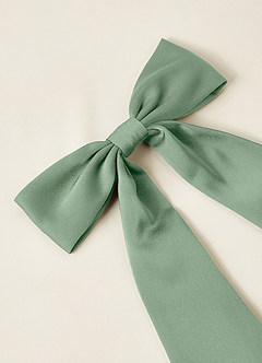 front Bijpassende kleur stretch satijnen strik haarspeld