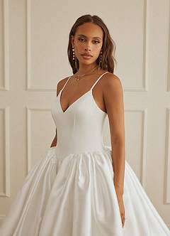 Christian Siriano Bridal for Azazie 2005 Wedding Dresses Basque Waist Crepe Back Satin and Mikado Ball Gown image6