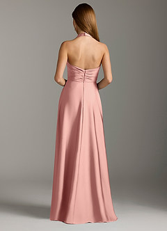 Azazie Tessie Bridesmaid Dresses Rosette A-Line Pleated Stretch Satin Dress image2