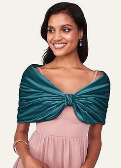 front Azazie Scialle con Fiocco in Velluto con Spalle Scoperte