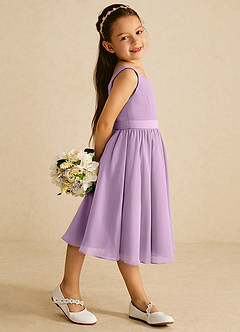 Azazie Ari Flower Girl Dresses Wisteria A-Line Sleeveless Chiffon Dress image3