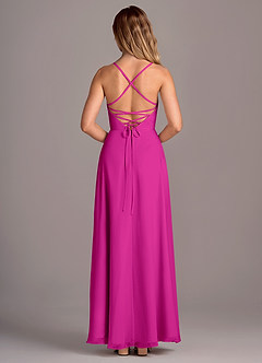 Azazie Mei Vestidos de damas de honor Vestido de Fucsia de Gasa de Corte en A image6