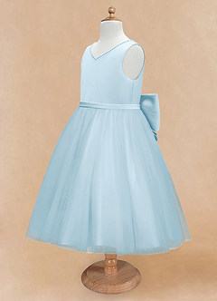 Azazie Sarina Final Sale Black A-Line Bow Tulle Dress image8