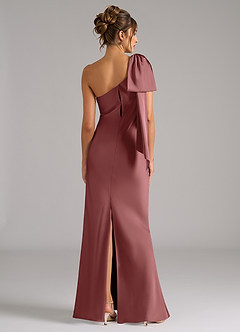 Azazie Capri Bridesmaid Dresses Amethyst Mermaid One Shoulder Stretch Satin Dress image2