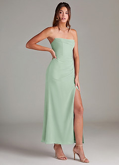 Azazie Leonis Bridesmaid Dresses Agave Mermaid Strapless Chiffon Convertible Dress image8