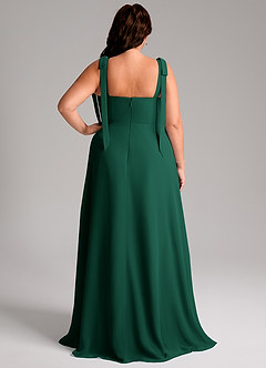 Azazie Debra Bridesmaid Dresses Emerald A-Line with Pockets Chiffon Convertible Dress image9