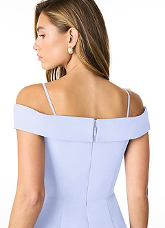 Azazie Lecia Brautjungfernkleider Wandelbar Empire Schulterfrei, plissiert Chiffon Kleid Lavendel image5