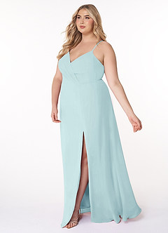 Azazie Everleigh Bridesmaid Dresses Sea Glass A-Line Sweetheart Pleated Chiffon Dress image11
