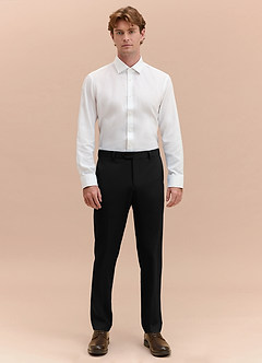 front James Black Structured Stretch Dress Pants