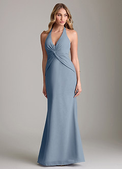 Azazie Valerie Bridesmaid Dresses Twilight Mermaid Pleated Chiffon Dress image1