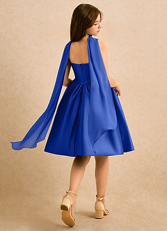 Azazie Shona Girls Formal Schlussverkauf A-Linie Herzausschnitt Matte Satin Kleid Königsblau image2