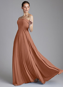 Azazie Mariana Bridesmaid Dresses Bronzer A-Line Strapless Chiffon Dress image6