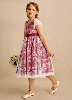 Azazie Maisie Flower Girl Klänningar Klänning A-linje i Spets image6