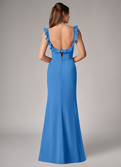 Azazie Callie Bridesmaid Dresses Blue Jay Mermaid Side Slit Chiffon Convertible Dress image2