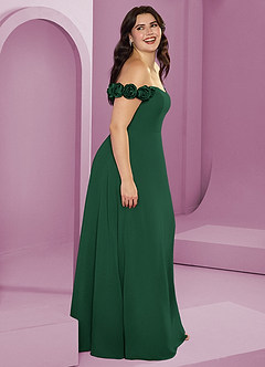 Barbie ♥ Azazie Bridesmaid Dresses Dark Green A-Line Off the Shoulder Chiffon Convertible Dress image15