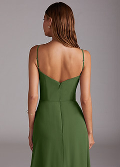 Azazie Marley Bridesmaid Dresses Olive A-Line Off the Shoulder Chiffon Convertible Dress image10
