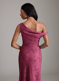 Azazie Emerson Bridesmaid Dresses Mulberry Mermaid Off the Shoulder Floral Burnout Dress image7
