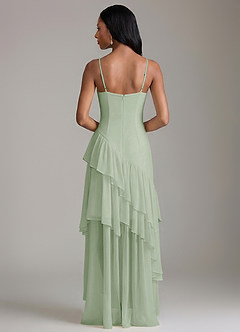 Azazie Elaina 신부 들러리 드레스 A라인 쉬폰 바닥 길이 드레스 image4