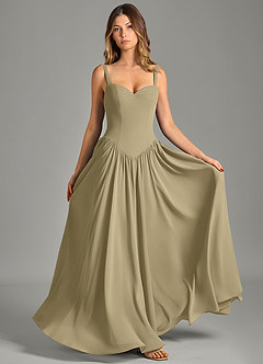 Azazie Evadina Suknie dla druhen Linia A Gorset Szyfon Do ziemi Sukienka image1