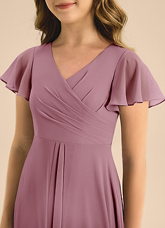 Azazie Induh Junior Vintage Mauve A-Line Pleated Chiffon Dress image5