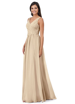 Azazie Robbie Final Sale Desert Rose A-Line Lace Chiffon Dress image3