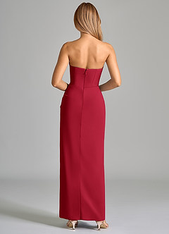 Azazie Anaïs Bridesmaid Dresses Scarlet Sheath Strapless Chiffon Dress image2
