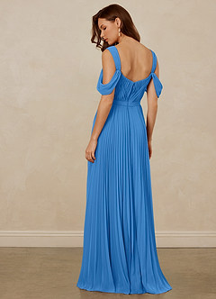 Christian Siriano Bridal for Azazie 1013 Bridesmaid Dresses Blue Jay A-Line Off the Shoulder Chiffon Dress image4