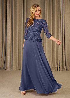 Azazie Averie Mother of the Bride Dresses Stormy A-Line Boatneck Sequins Chiffon Dress image2