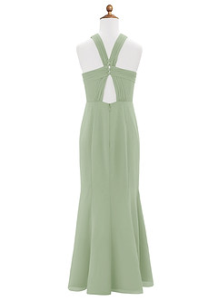Azazie Rue Junior Dusty Sage Mermaid Side Slit Chiffon Dress image7