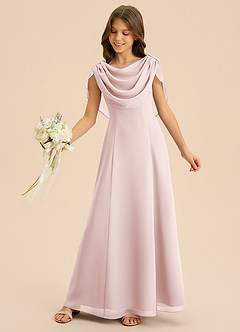 Azazie Lambie Junior Klä av A-Line i Chiffong Plisserad image6