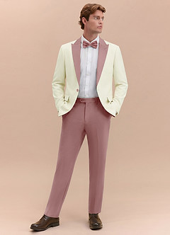 front Adrian Dusty Rose Shawl Lapel Structured Stretch Tuxedo Suit