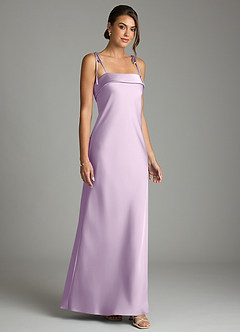Azazie Ellia Robes de demoiselle d'honneur Robe Fourreau en Satin extensible Arc Frostiges Flieder image3