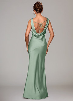 Azazie Rylina Robes de demoiselle d'honneur Robe Sirène en Satin extensible Agave image5