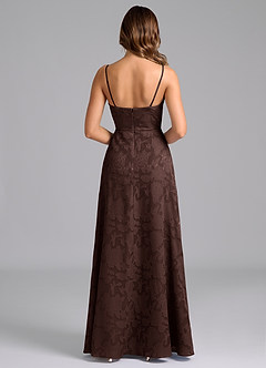 Azazie Wren Abiti da Damigella Abito A-Line in Burnout Floreale Senza Cinturino Ganache image6