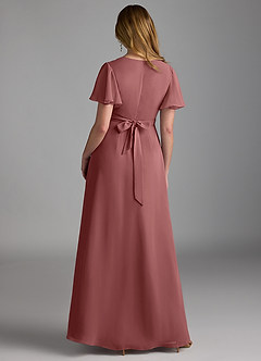 Azazie Zaniah Bridesmaid Dresses Amethyst A-Line Chiffon Dress image2