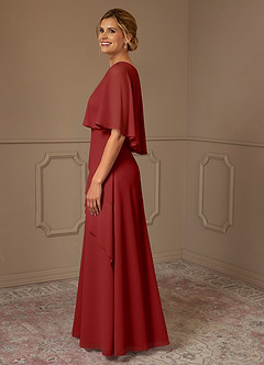 Azazie Bowie Mother of the Bride Dresses Rust A-Line Chiffon Dress image4