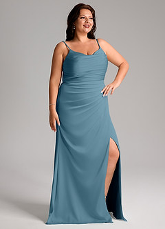 Azazie Deandra Bridesmaid Dresses Bermuda Mermaid Pleated Stretch Satin Dress image10