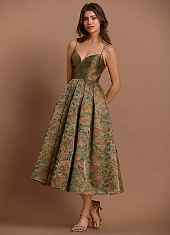 Calliope Vintage Teal Midi Dress image3