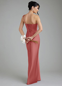 Azazie Sabrina Bridesmaid Dresses Antique Rose Mermaid Corset Stretch Satin Dress image2