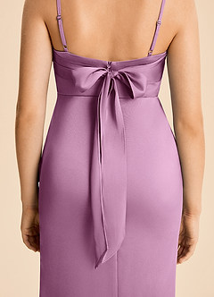 Azazie Mia Junior Robe Sirène en Satin extensible Plissé Glycine image6