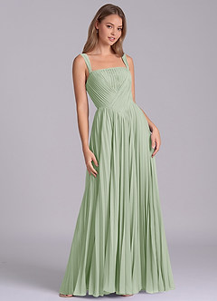 Azazie Mina Jurken voor bruidsmeisjes Jurk van Chiffon met A-Lijn Geplooid Stoffige Salie image5